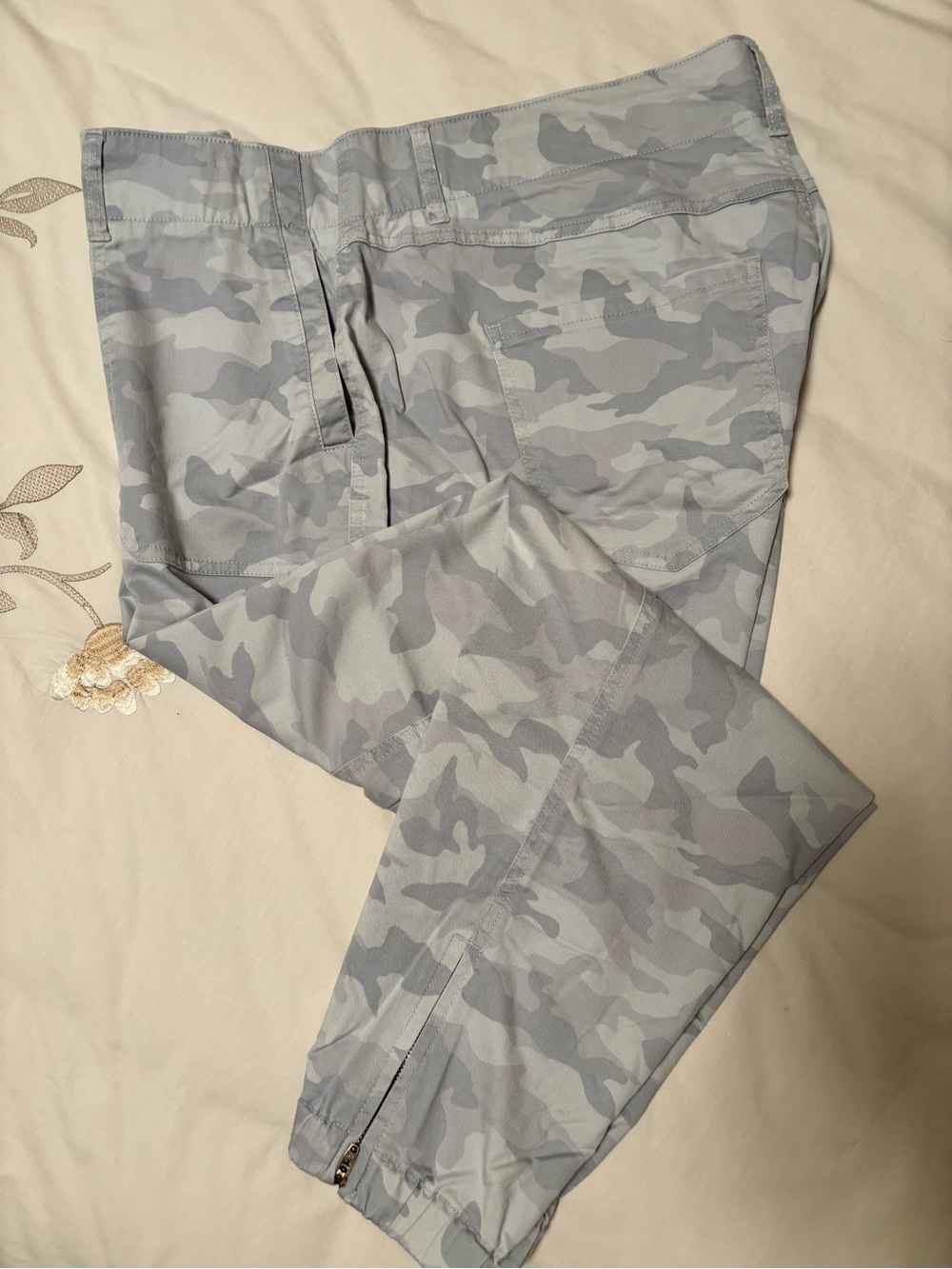 Lane Bryant Light Gray Camouflage Straight Leg Jeans